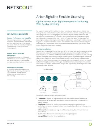 Arbor Sightline Flexible Licensing